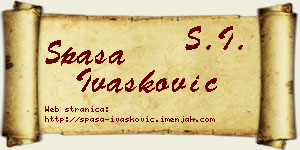 Spasa Ivašković vizit kartica